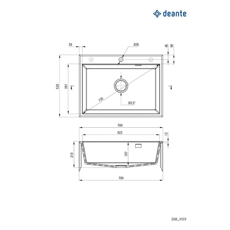 DEANTE DEANTE - Eridan grafit metalic - Granitový drez ZQE_G103 4