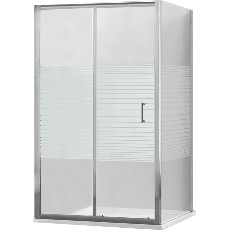 MEXEN/S - APIA sprchovací kút 125x100, dekor - pruhy, chróm 840-125-100-01-20 1