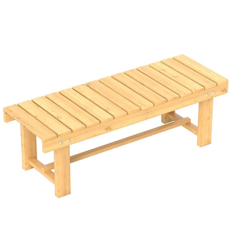 OUTSUNNY Dvojmiestna záhradná lavica z masívneho dreva 110 x 38 x 35 cm prírodná