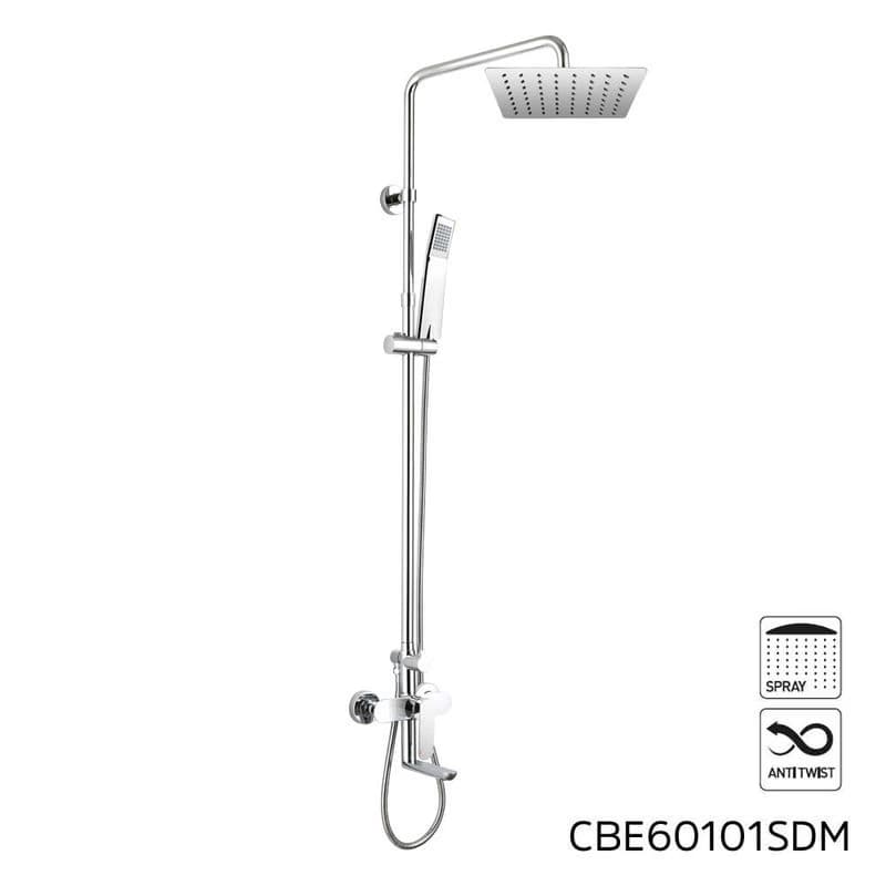 Mereo Mada vaňová batéria s hlavovou hranatou slim sprchou, nerez CBE60101SDM 6