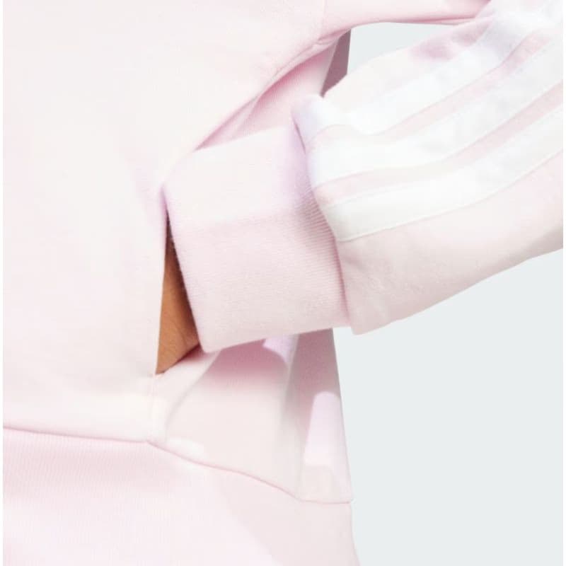 Dámska mikina so zipsom ADIDAS W 3S FT FZ HD CLPINK WHITE 4