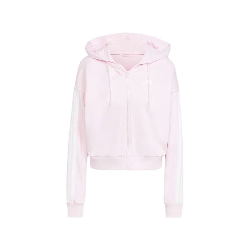 Dámska mikina so zipsom ADIDAS W 3S FT FZ HD CLPINK WHITE 6