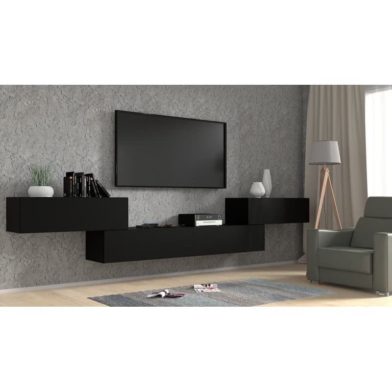 ArtBm Závesný TV stolík BINGO 100 cm | čierny mat 4