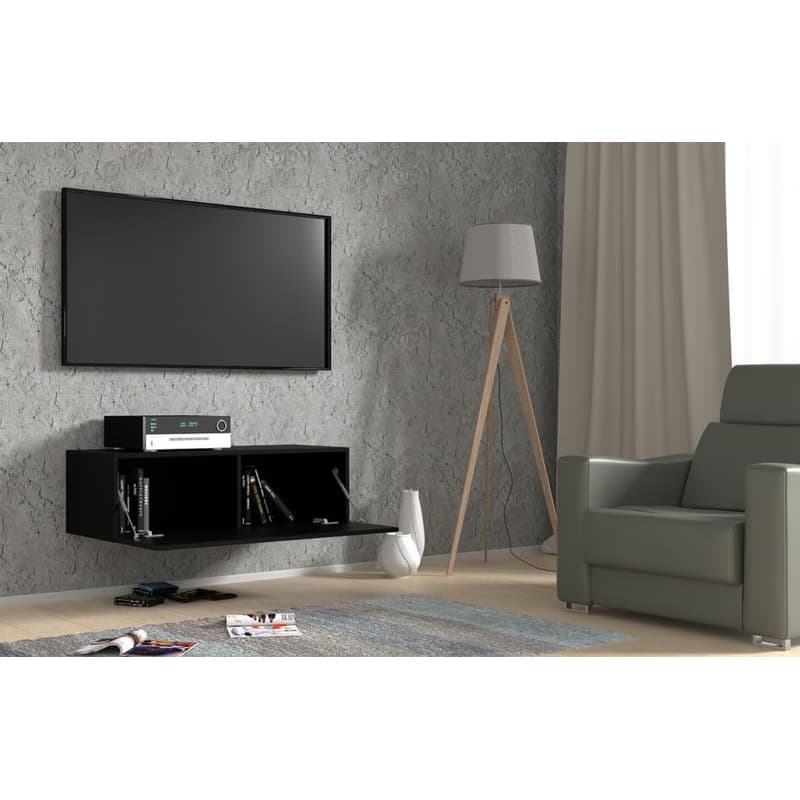ArtBm Závesný TV stolík BINGO 100 cm | čierny mat 5