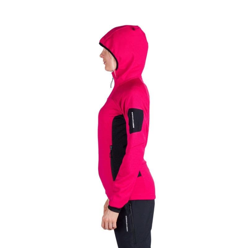 Dámska turistická mikina so zipsom NORTHFINDER MARCELLA-577cherryblack 2
