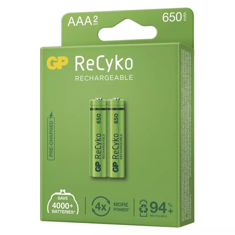 GP AAA ReCyko 650 mAh, nabíjací, (HR03) 2 ks PP 1