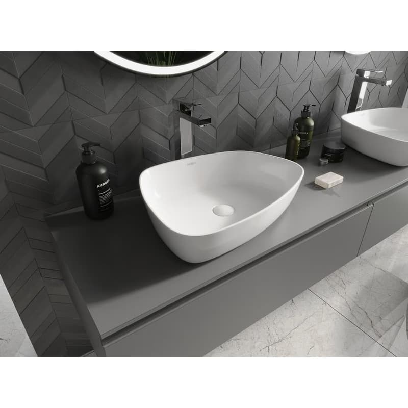 MEXEN - Ono umývadlo na dosku liaty mramor 51 x 39, biela 23045101 2