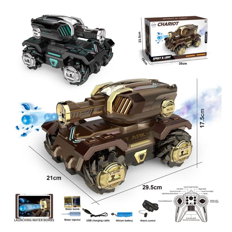 Mamido Mamido Tank na diaľkové ovládanie Chariot Stunt s gélovými nábojmi, Diaľkové ovládanie, Ovládanie rukou MT1579 1