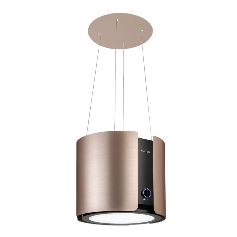 Klarstein Skyfall, digestor, 45 cm, ostrovčekový, 402 m³/h, LED, nehrdzavejúca oceľ, zlatý 1