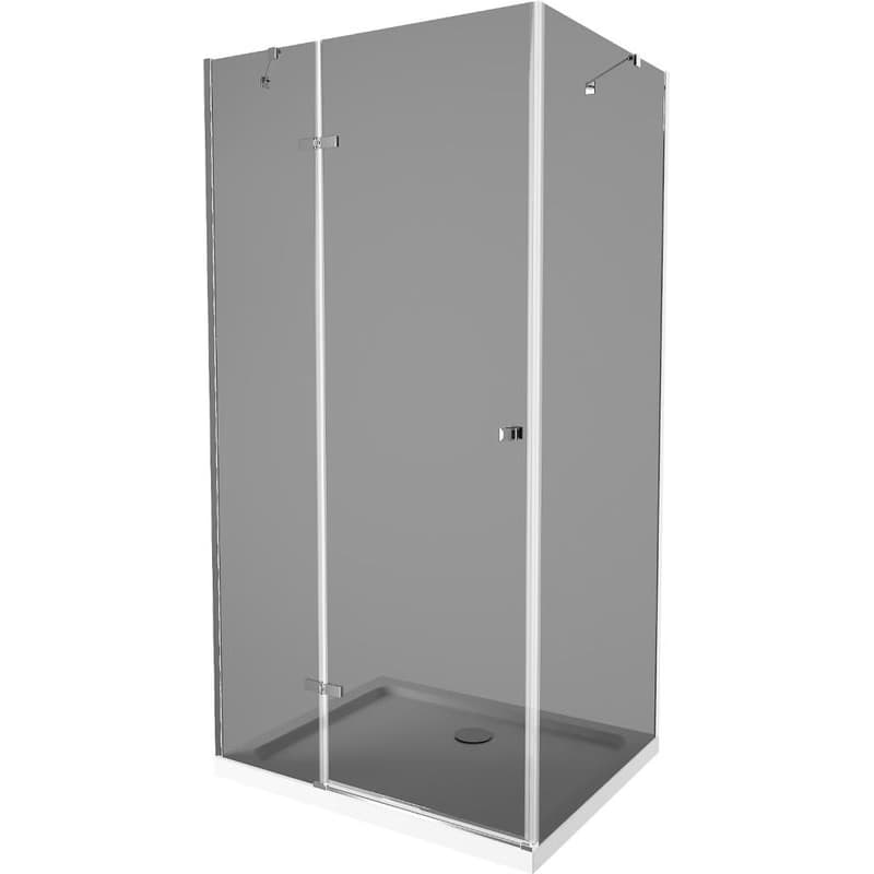 MEXEN/S - Roma sprchovací kút 90x80, grafit, chróm + biela vanička so sifónom 854-090-080-01-40-4010 1