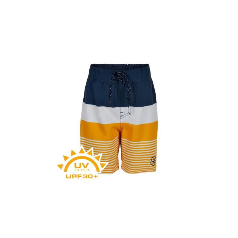 Chlapčenské plavky COLOR KIDS Swim shorts stripes UPF 30+ Saffron