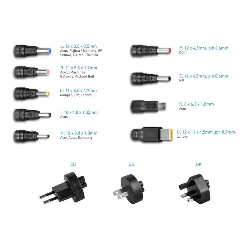 AVACOM QuickTIP 45W - univerzálny adaptér pre notebooky + 9 konektorov 2