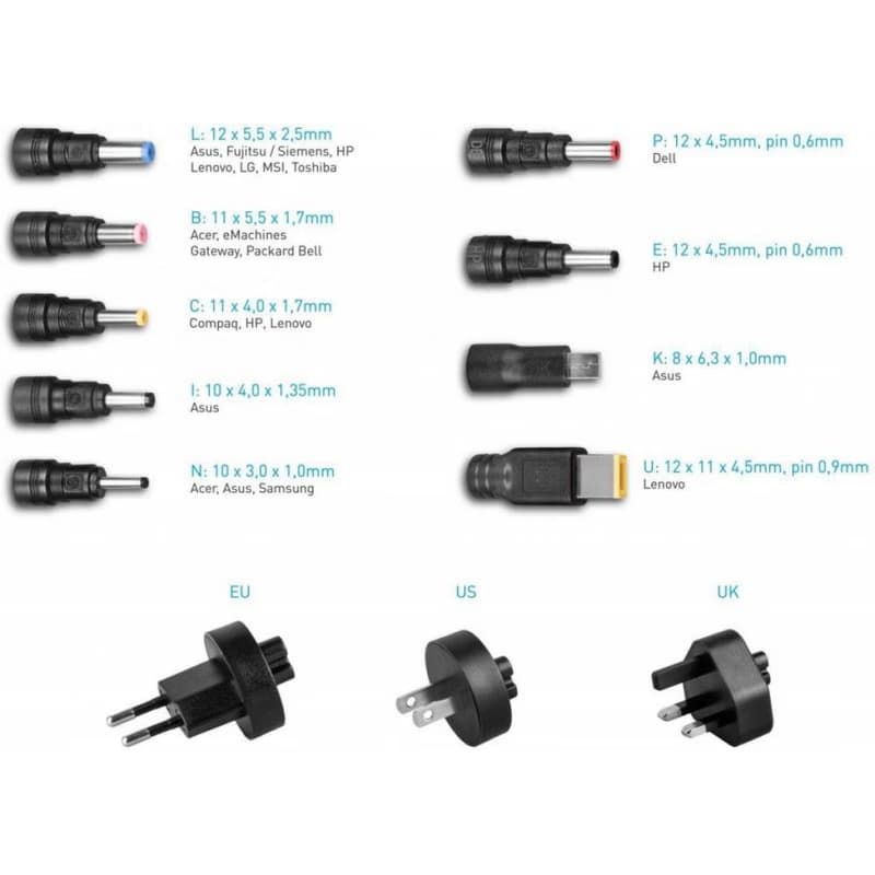 AVACOM QuickTIP 45W - univerzálny adaptér pre notebooky + 9 konektorov 4