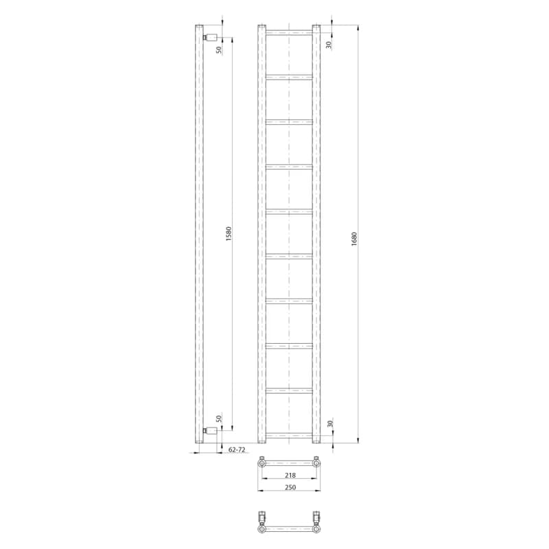SAPHO - DINA vykurovacie teleso 250x1680, biela IR377TW 2