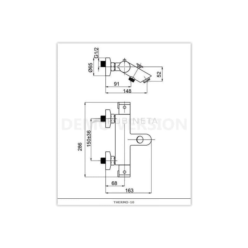 Rubineta - Vaňová termostatická batéria THERMO 10 OLBATH10 3