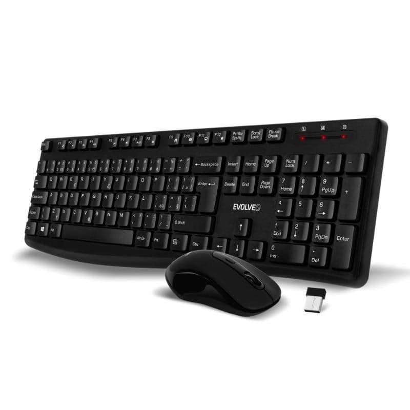 EVOLVEO Set klávesnice a myši K1050, Bezdrôtové 2.4GHz, CZ+SK, čierna