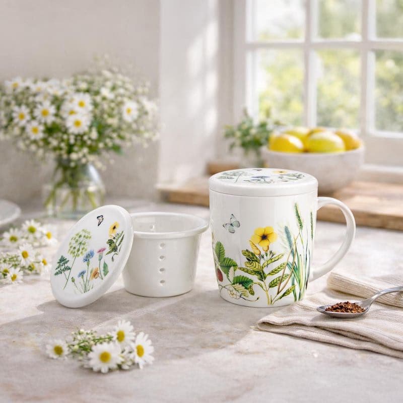 Porcelánová čajová súprava Divoké kvety, 300 ml 1