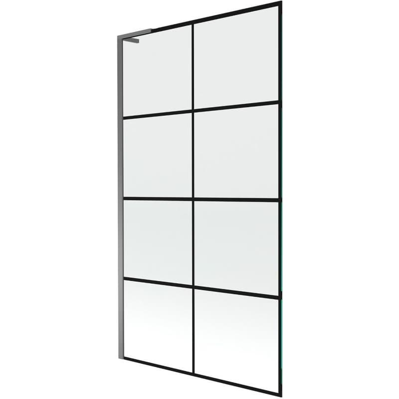 MEXEN/S - Next L vaňová zástena FIX 100 x 150, čierna vzor, grafit metal 895-100-000-03-77-95 1