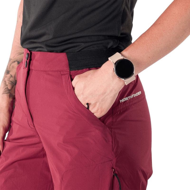 Dámske turistické kraťasy NORTHFINDER HALME-378wine 5
