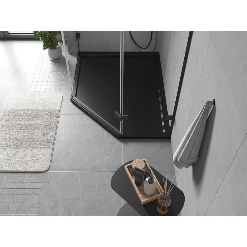 MEXEN - Flow päťboká sprchová vanička slim ľavá 100 x 90, čierna mat 46P709010L 3