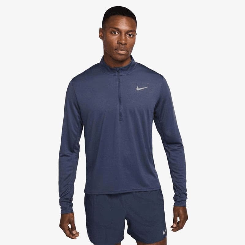 Pánska bežecká mikina s 1 2 zipsom NIKE M NK DF PACER TOP HZ THUNDER BLUE REFLECTIVE SILV 2