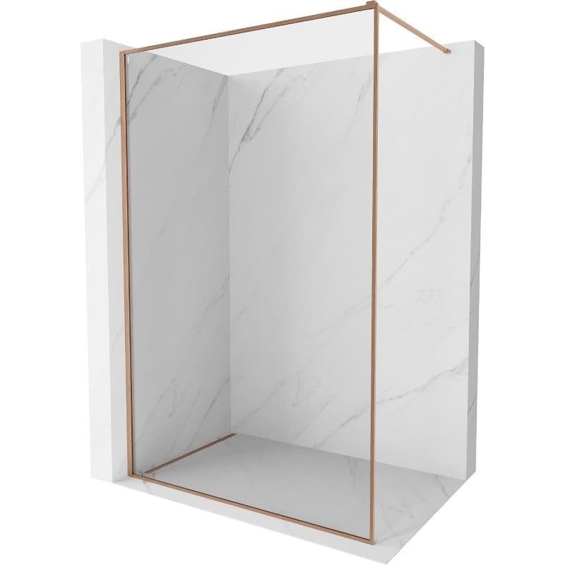MEXEN/S - Kioto-F Sprchová zástena WALK-IN s rámom 155 x 202, transparent 8 mm, meď kartáčovaná 800-155-104-65-00