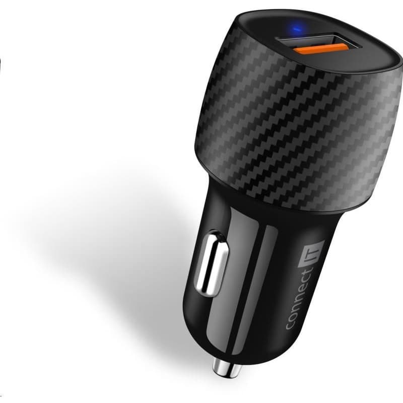 CONNECT IT InCarz QUICK CHARGE 3.0 nabíjačka do auta, 1x USB-A, 3 A, carbon 1