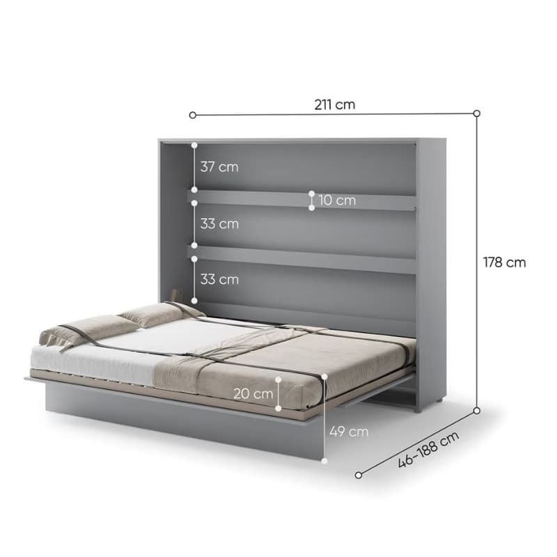 Dig-net nábytok Sklápacia posteľ Lenart BED CONCEPT BC-14 sivá | 160 x 200 cm 5