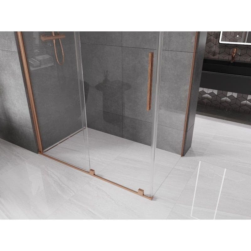 MEXEN/S - Velár sprchovací kút 140 x 80, transparent, kartáčovaná meď 871-140-080-01-65 2
