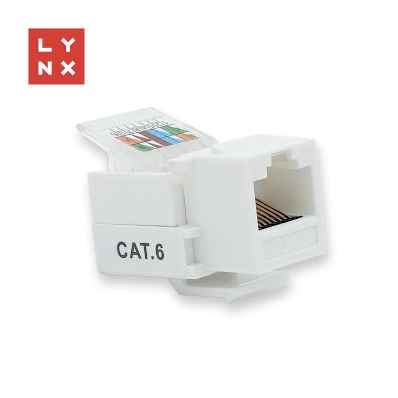LYNX keystone UTP Cat6, samozarezávacia, 90stp., biely 1