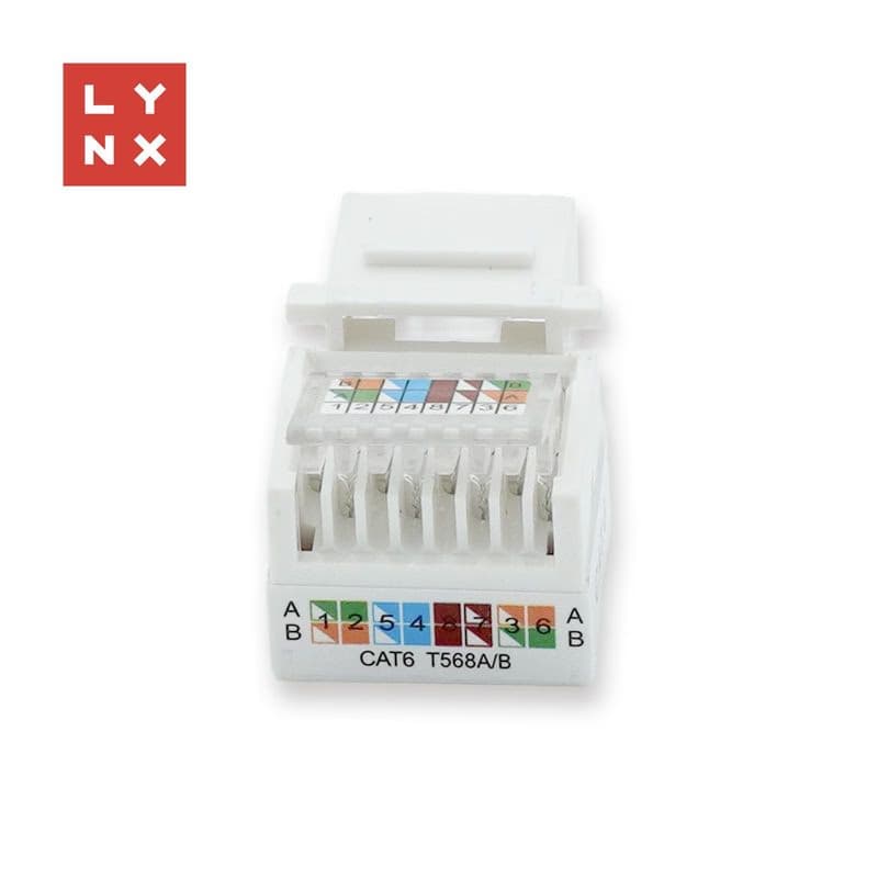 LYNX keystone UTP Cat6, samozarezávacia, 90stp., biely 2