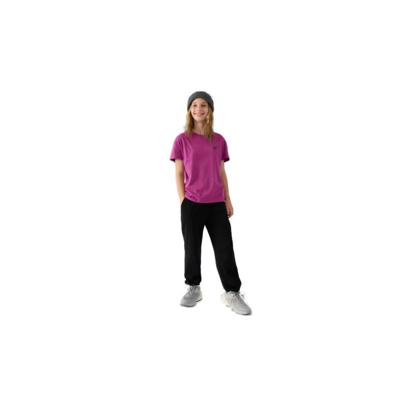 Dievčenské tepláky 4F JUNIOR TROUSERS-JWAW24TTROF754-20S-DEEP BLACK 1