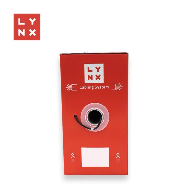 LYNX FTP kábel, Cat5e, PE (Fca), 0, 5mm, celomedený, vonkajší, čierny, box 305m 3