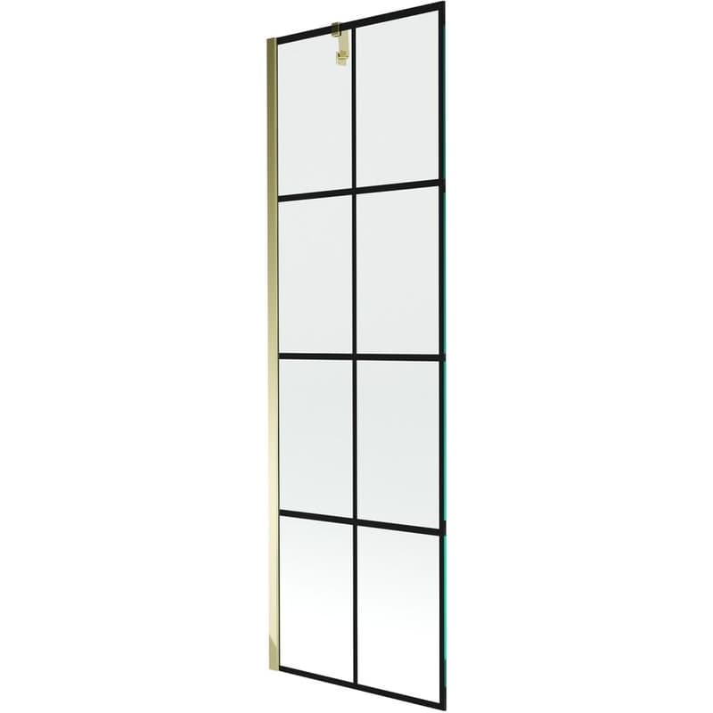 MEXEN/S - Next vaňová zástena FIX 60 x 150, čierna dekor, zlatá 895-060-000-00-77-50