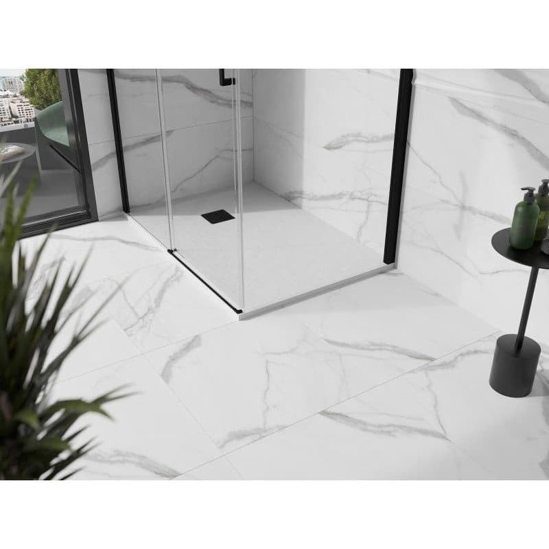 MEXEN/S - Stone+ obdĺžniková sprchová vanička 130 x 90, biela, mriežka čierna 44109013-B 2