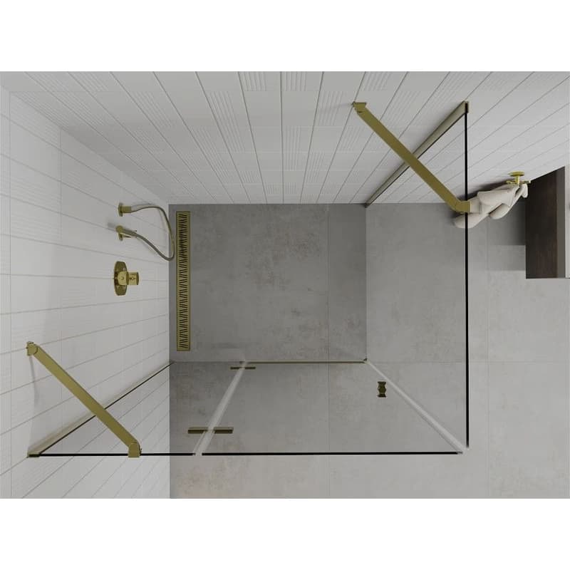 MEXEN/S - ROMA sprchovací kút 70x80, transparent, zlatá 854-070-080-50-00 6