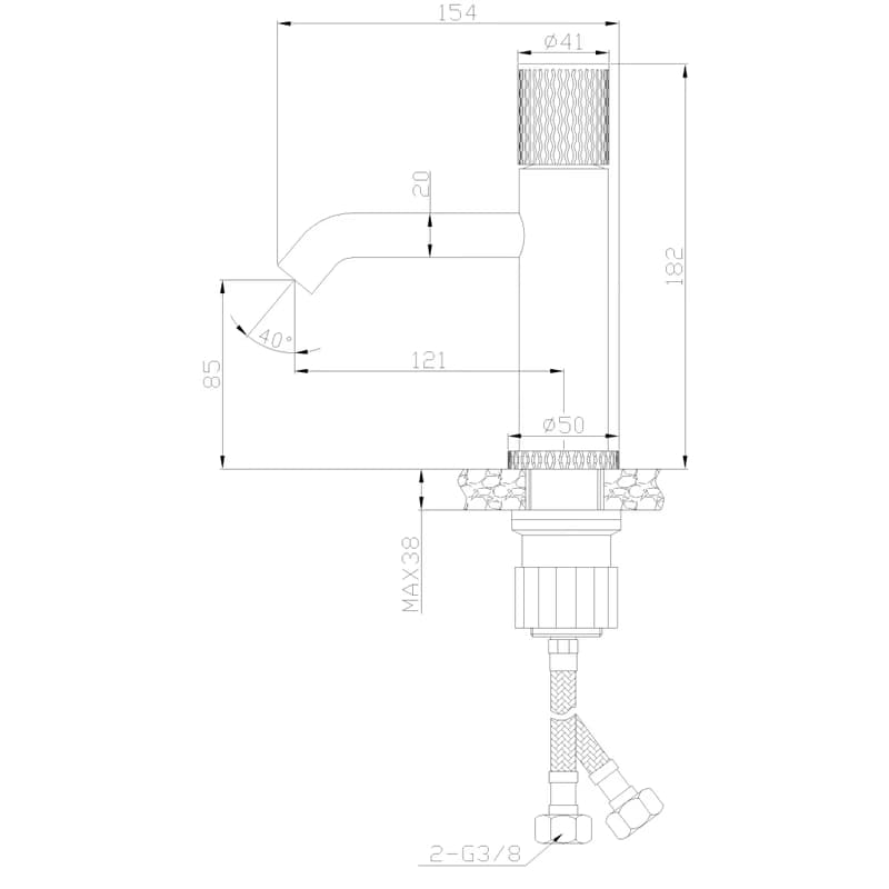 INVENA - Umývadlová batéria MOONLIGHT čierna/ružové zlato BU-77-014-V 6