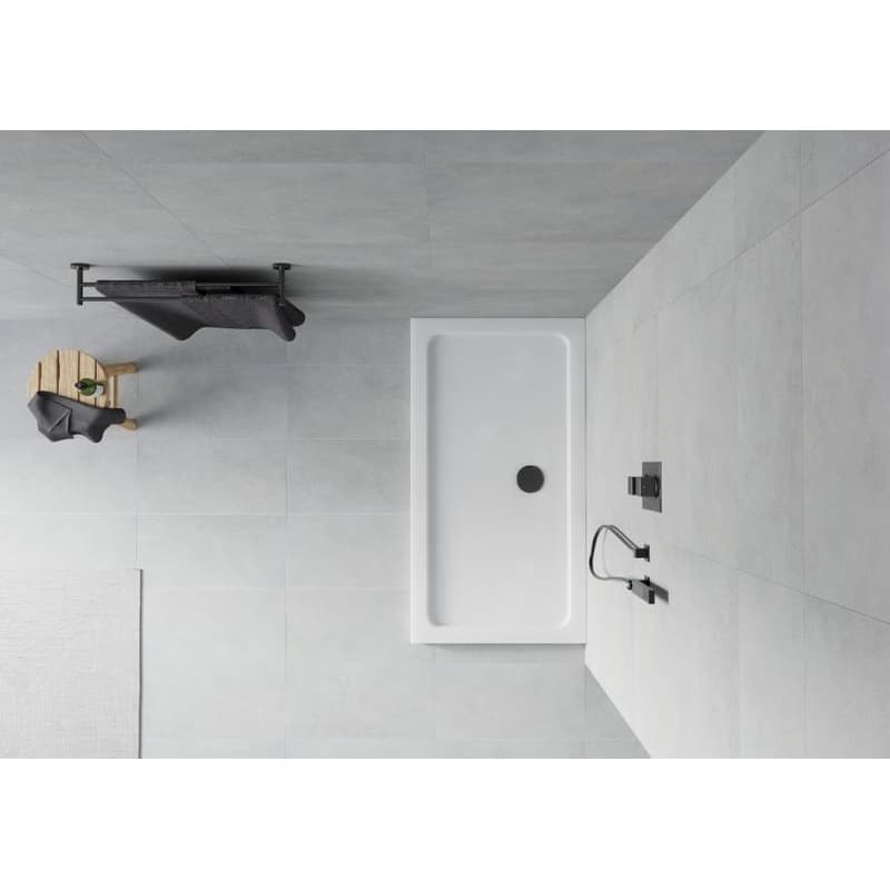 MEXEN/S - Flat sprchová vanička obdĺžniková slim 140 x 70, biela + čierny sifón 40107014B 5