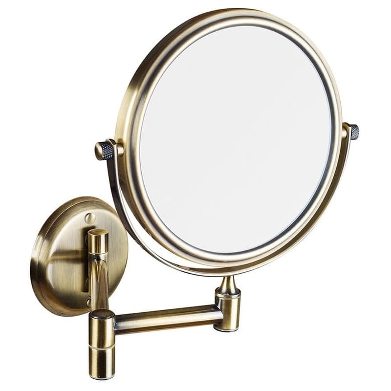 SAPHO - Závesné kozmetické zrkadlo, priemer 140, obojstranné, bronz XP012