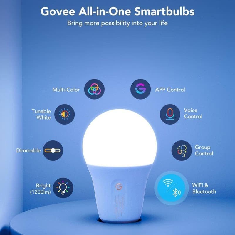 Govee Smart žiarovka RGBWW 12W-85W 1200lm E27 Long Life, Matter 6