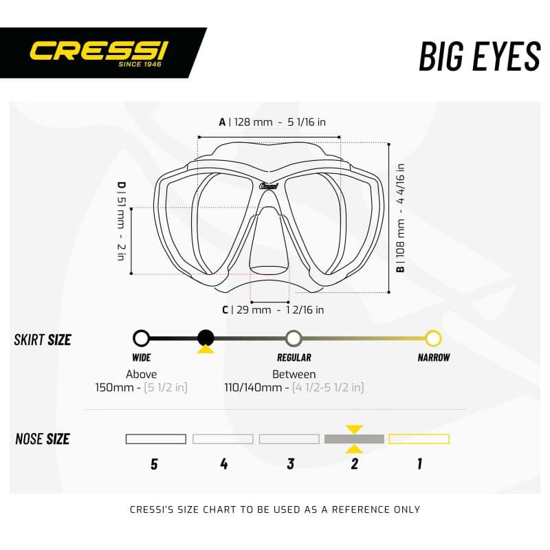 Potápačská maska CRESSI BIG EYES MASK SIL CLEAR FRAME BLUE INK 6