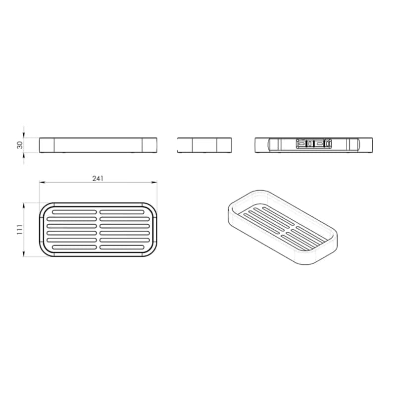 GEDY 3218 Smart polica do sprchy, 24,1 x 3 x 11,1 cm, strieborná 4