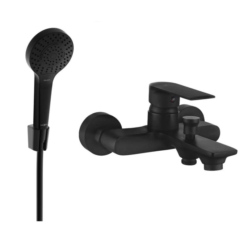 MEXEN/S - R05 Royo vaňová batéria so sprchou set, čierna 7223R05-70