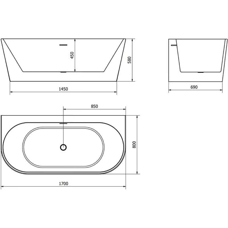 MEXEN Oval+ 170 x 80 cm 52681708000-97 6