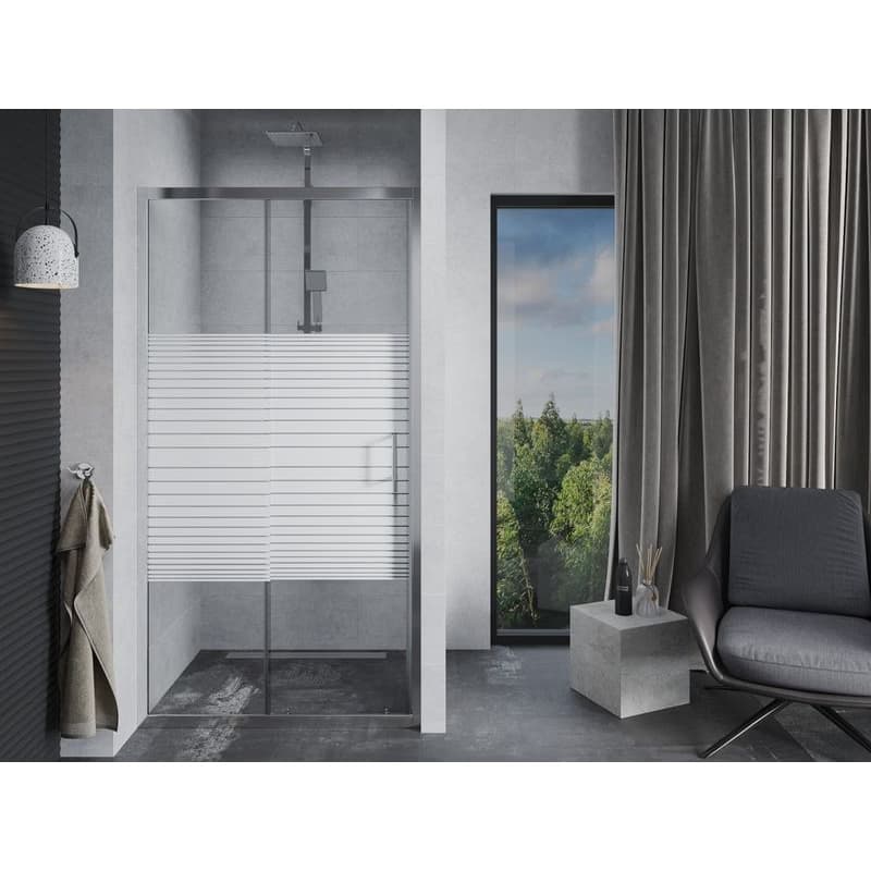 MEXEN - Apia posuvné sprchové dvere 105 cm dekor, chróm 845-105-000-01-20 2