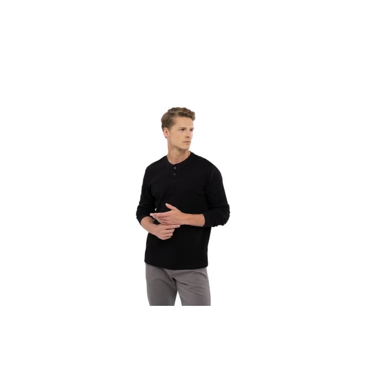 Pánske tričko s dlhým rukávom VOLCANO L-KROTI-700-BLACK