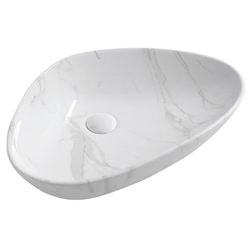 SAPHO - DALMA keramické umývadlo na dosku, 58,5x39cm, carrara 217