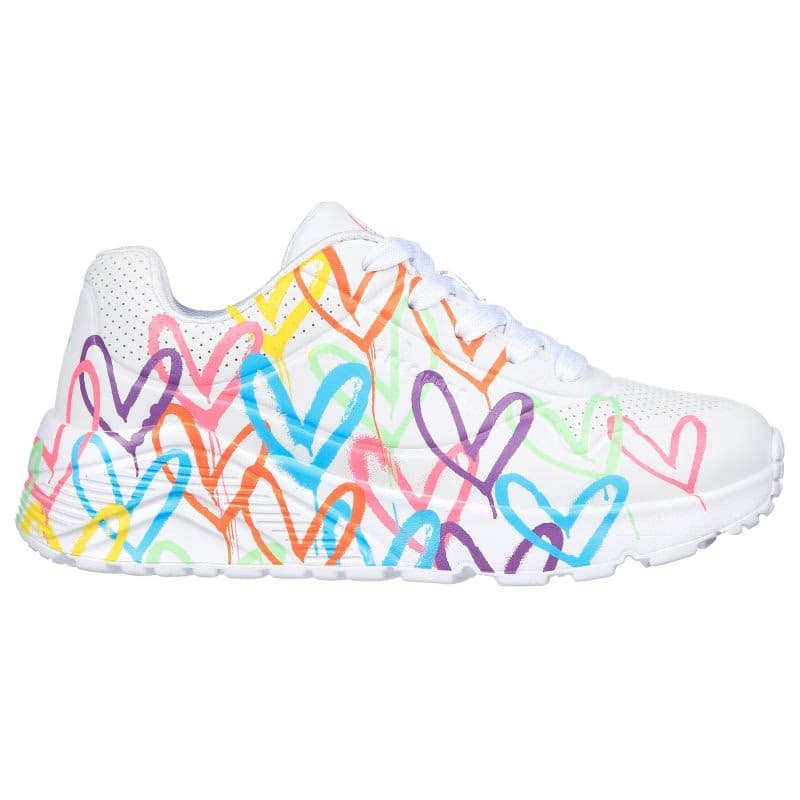 Dievčenská rekreačná obuv SKECHERS Uno Lite Spread The Love Jr white 2