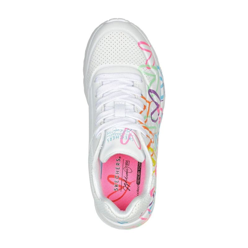 Dievčenská rekreačná obuv SKECHERS Uno Lite Spread The Love Jr white 4