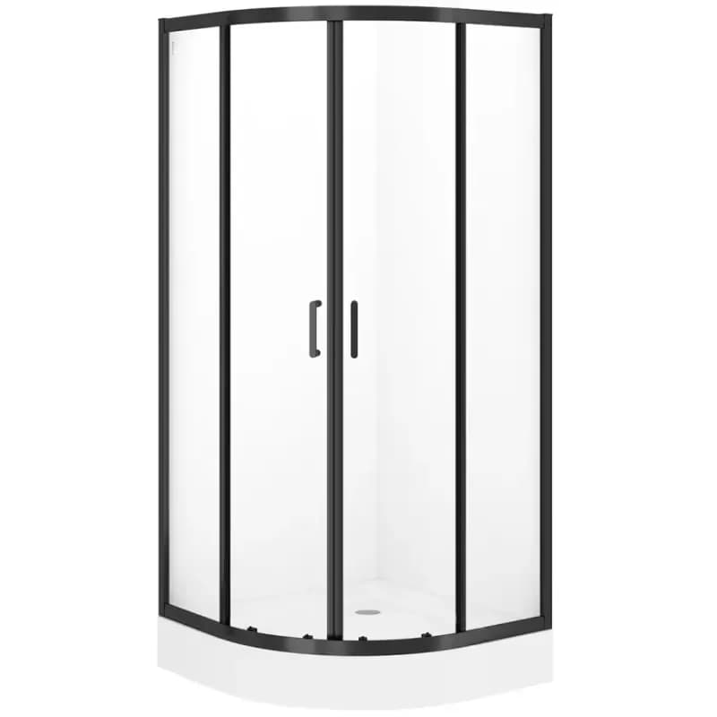 Sprchový kút polkruhový Brasco 90x90x190 black S168-004 1